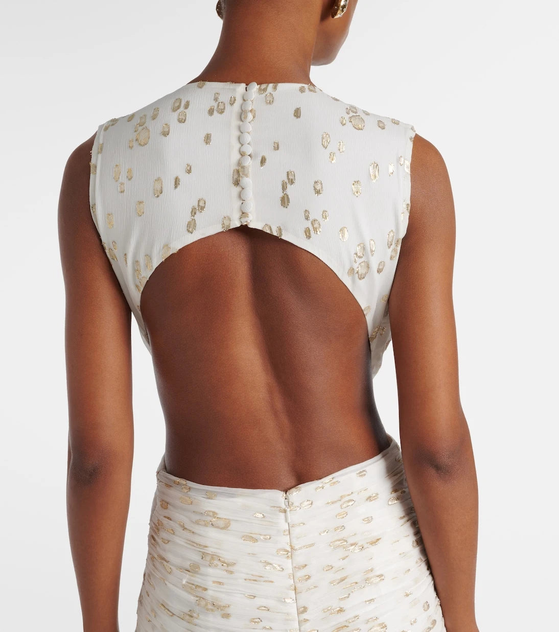 Costarellos - Luccia cutout silk jacquard gown