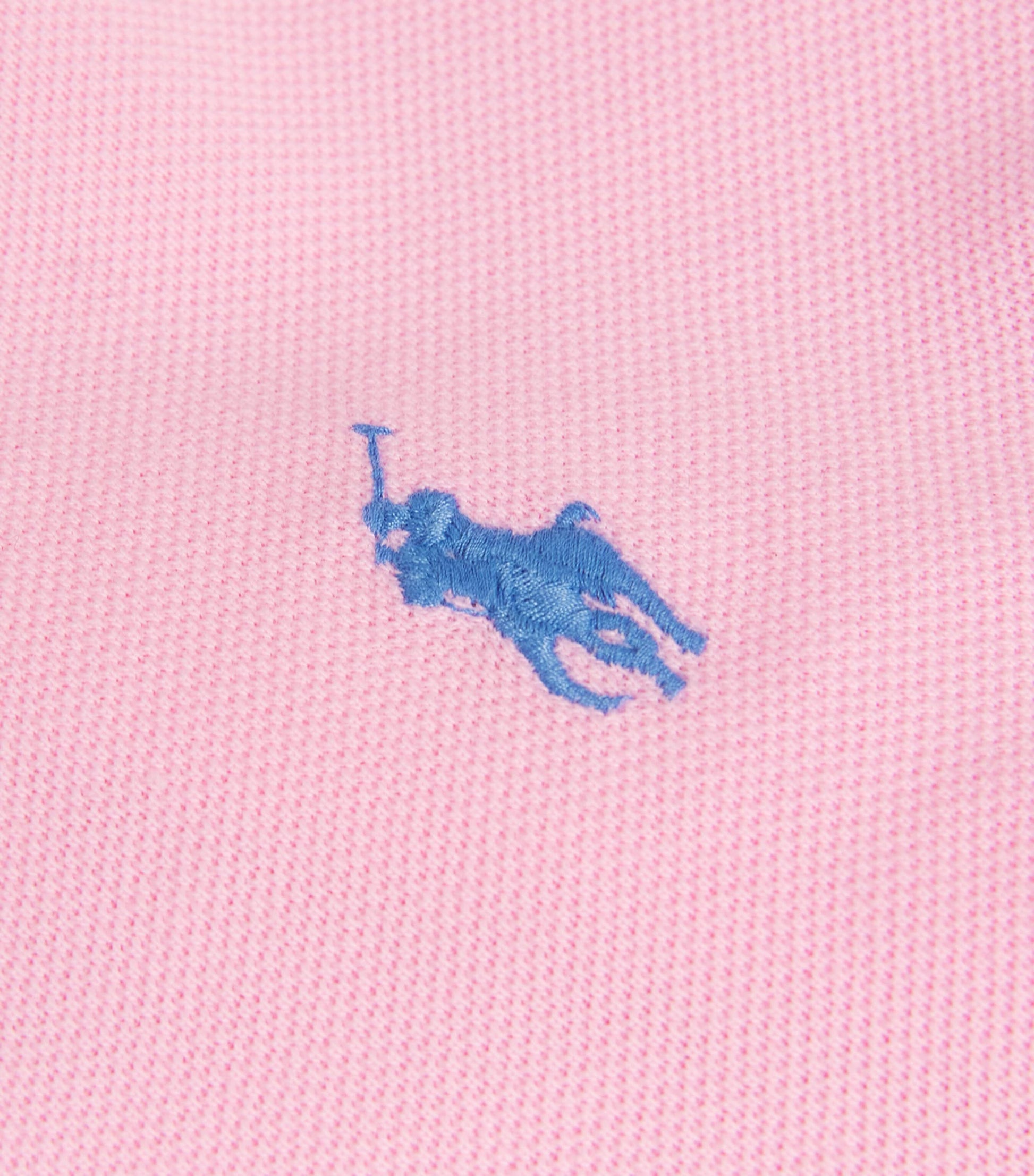 Pink Cotton Mesh Polo Dress