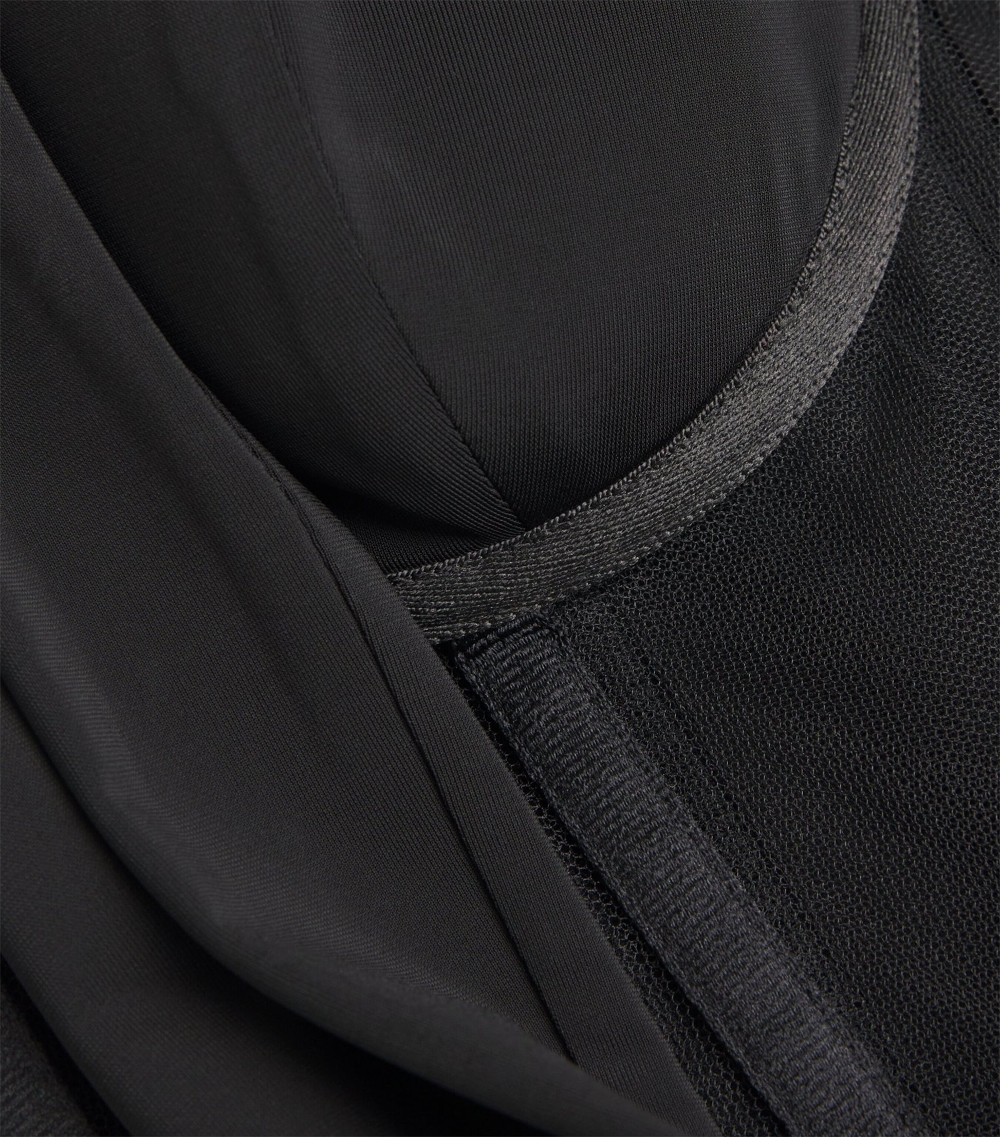 Nensi Dojaka Black Mesh Corseted Mini Dress