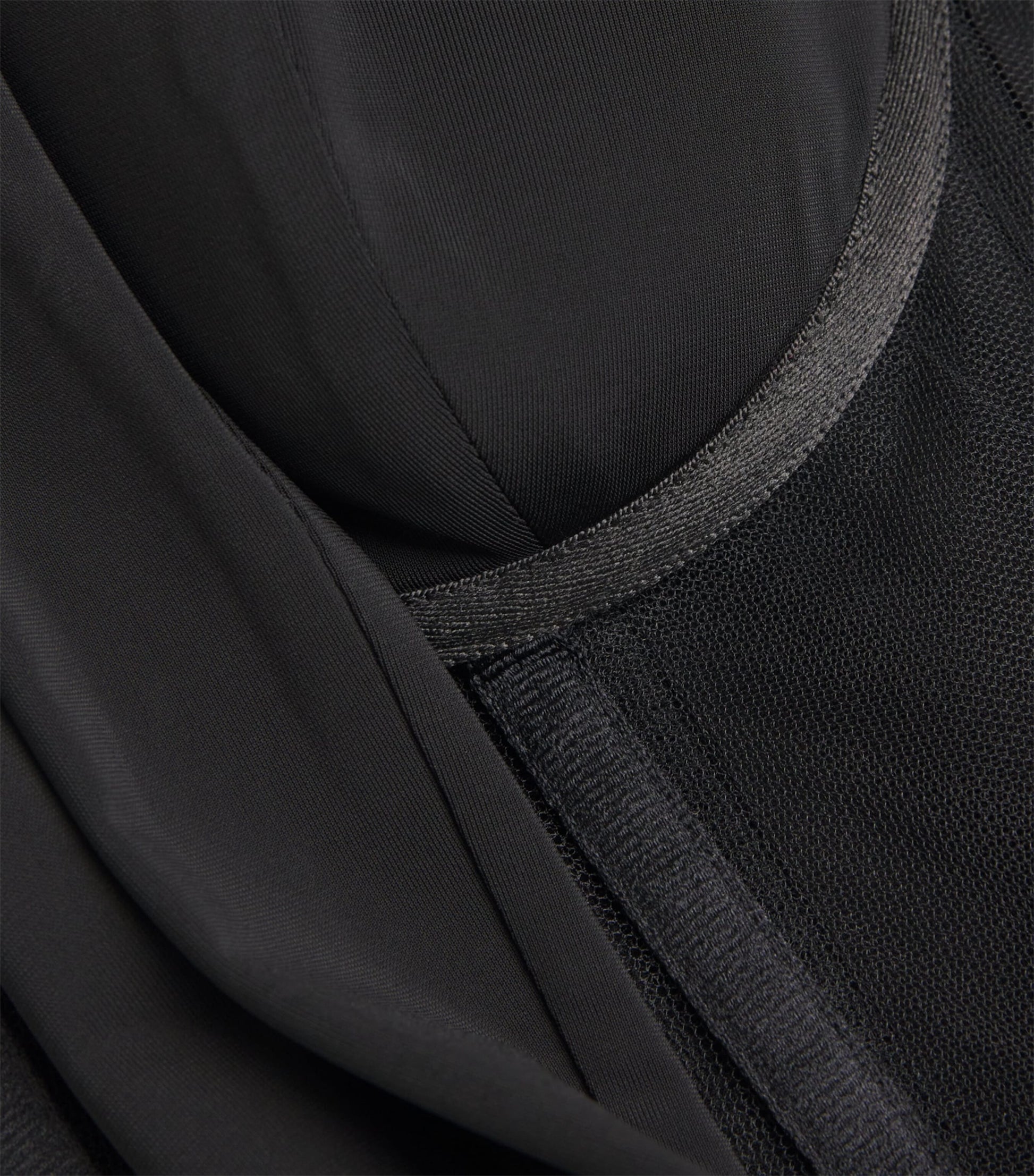 Nensi Dojaka Black Mesh Corseted Mini Dress