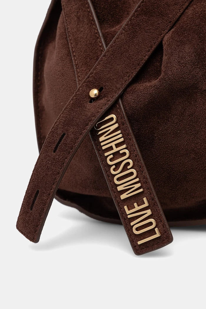 Love Moschino süet görünümlü kadın shopping çantası