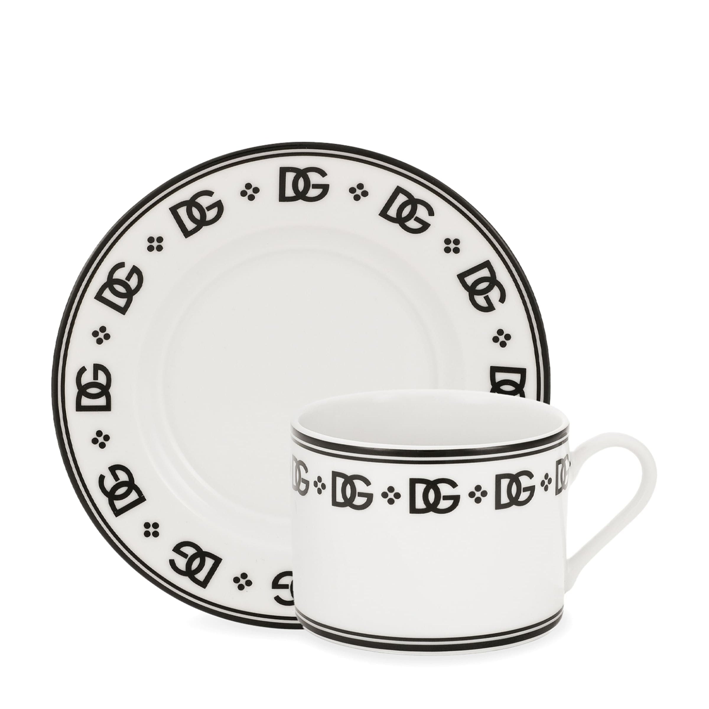 DG Logo Teacups and Saucers (Set of 2)