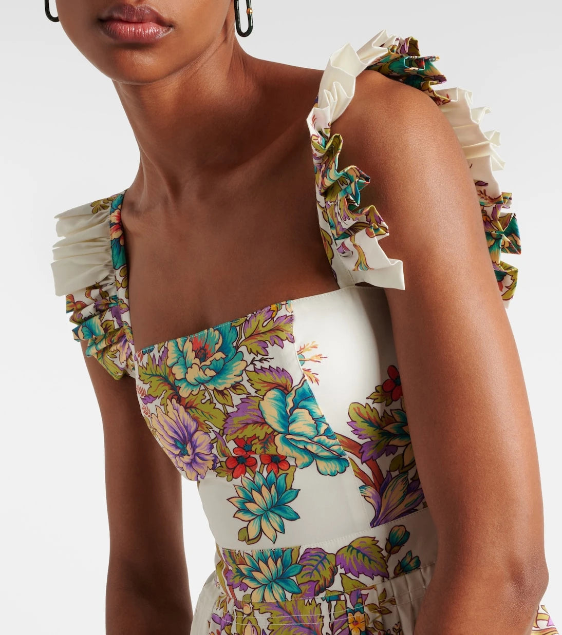 Etro - فستان ماكسي قطني بنقشة زهور