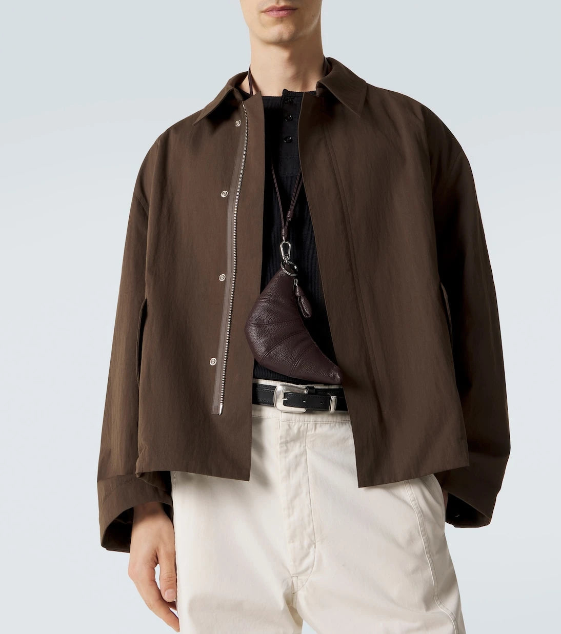 Lemaire - Croissant leather wallet on chain