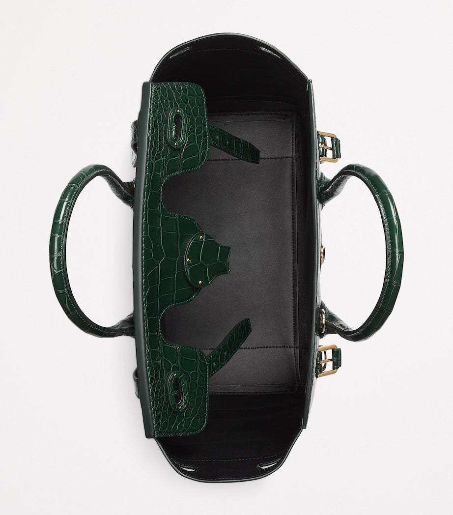 Green Alligator Leather Ricky 33 Top-Handle Bag