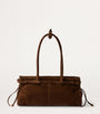Prada Brown Medium Suede Belted Bonnie Shoulder Bag