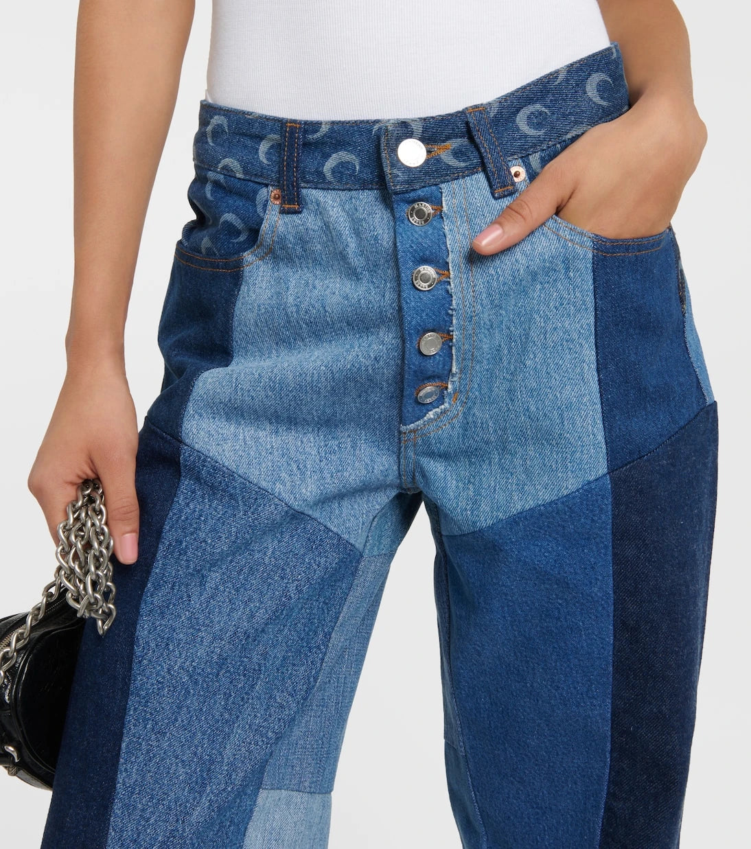 Marine Serre - Regenerated wide-leg jeans