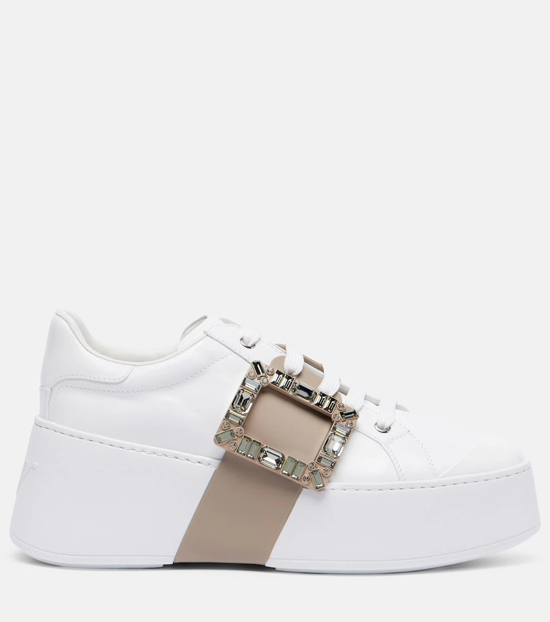 Roger Vivier - Viv' Skate embellished leather sneakers