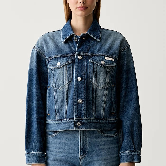 Calvin Klein Jeans дънково яке дамско от памук