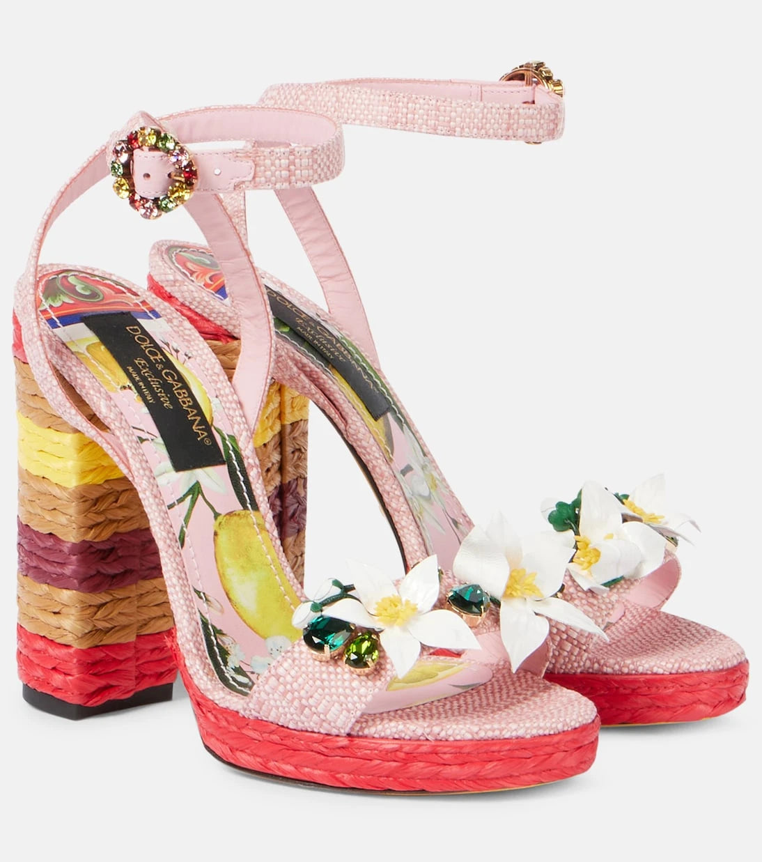 Dolce&Gabbana - Taormina 135 embellished raffia sandals