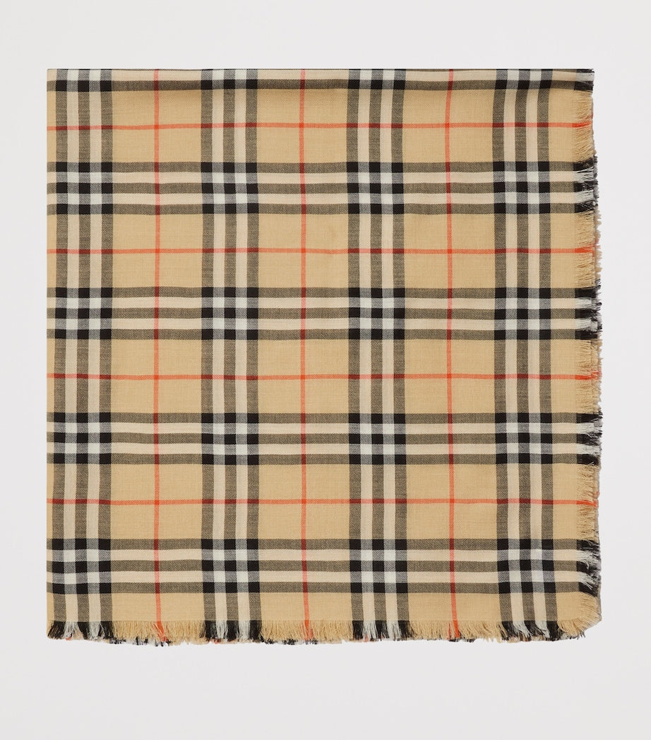 Burberry Cashmere-Silk Check Scarf