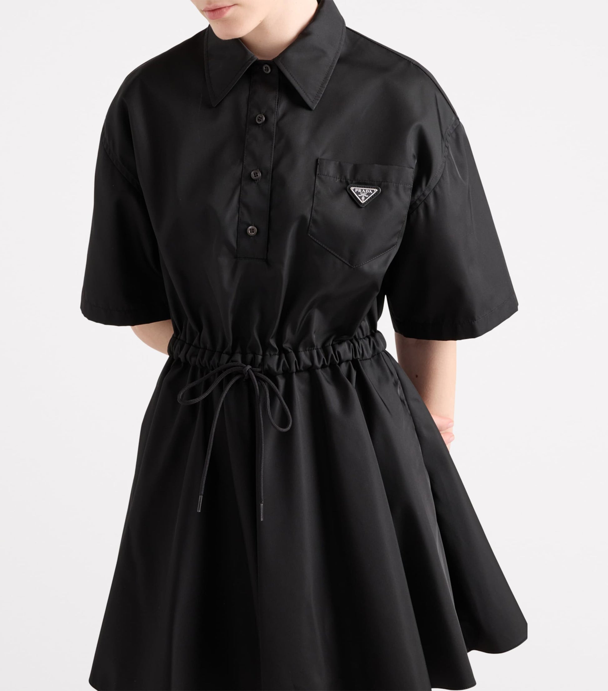 Black Re-Nylon Mini Dress