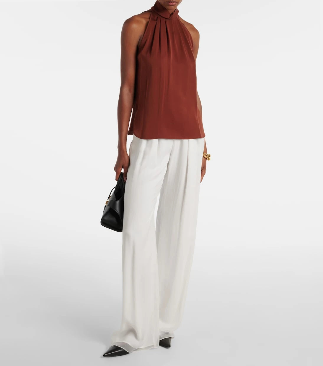 Max Mara - Memore halterneck silk top