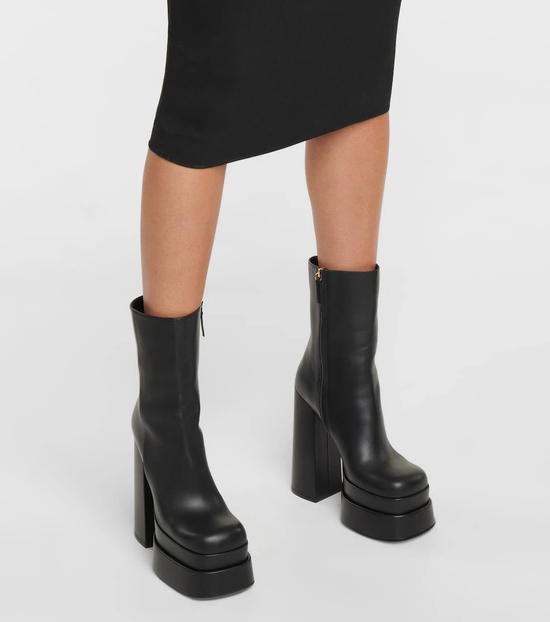 Versace - Intrico leather platform ankle boots