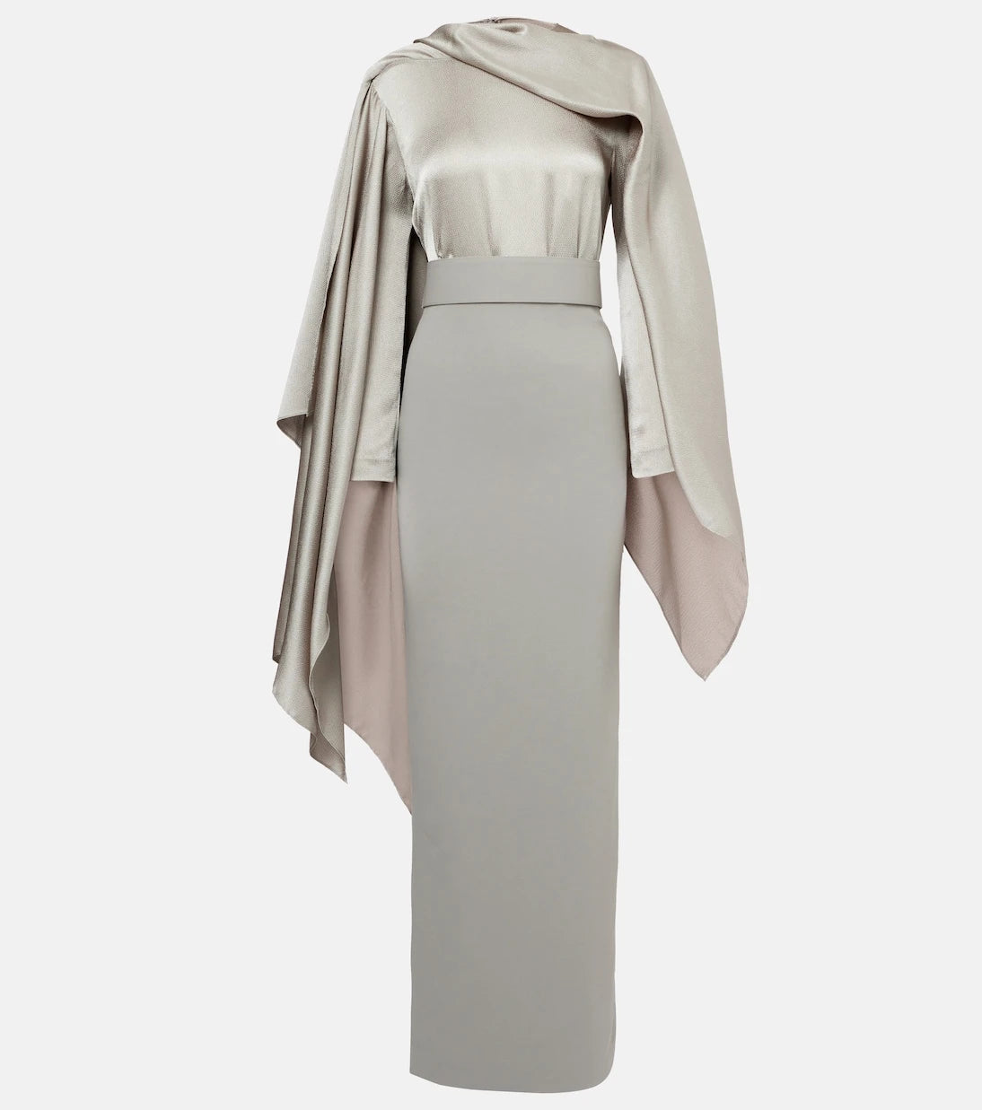 Solace London - Rosalia draped satin-trimmed gown