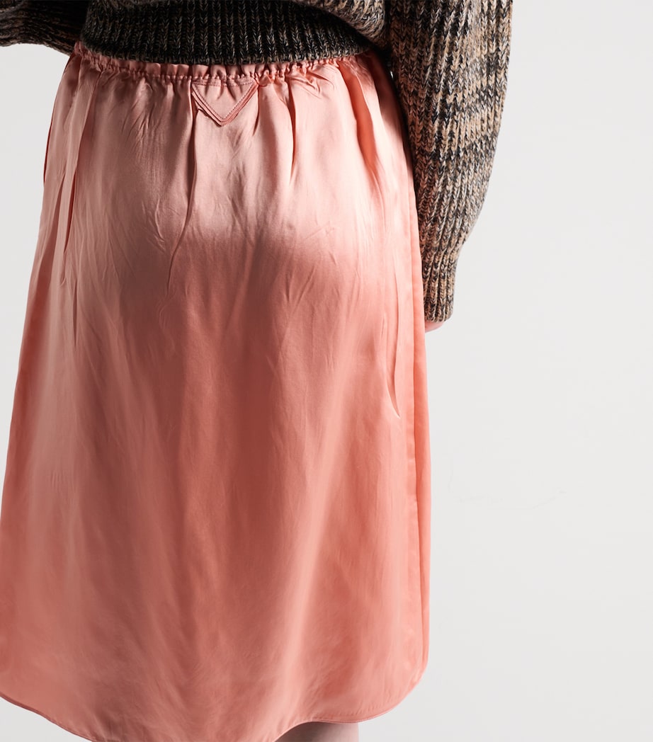 Prada Orange Satin-Blend Pencil Skirt