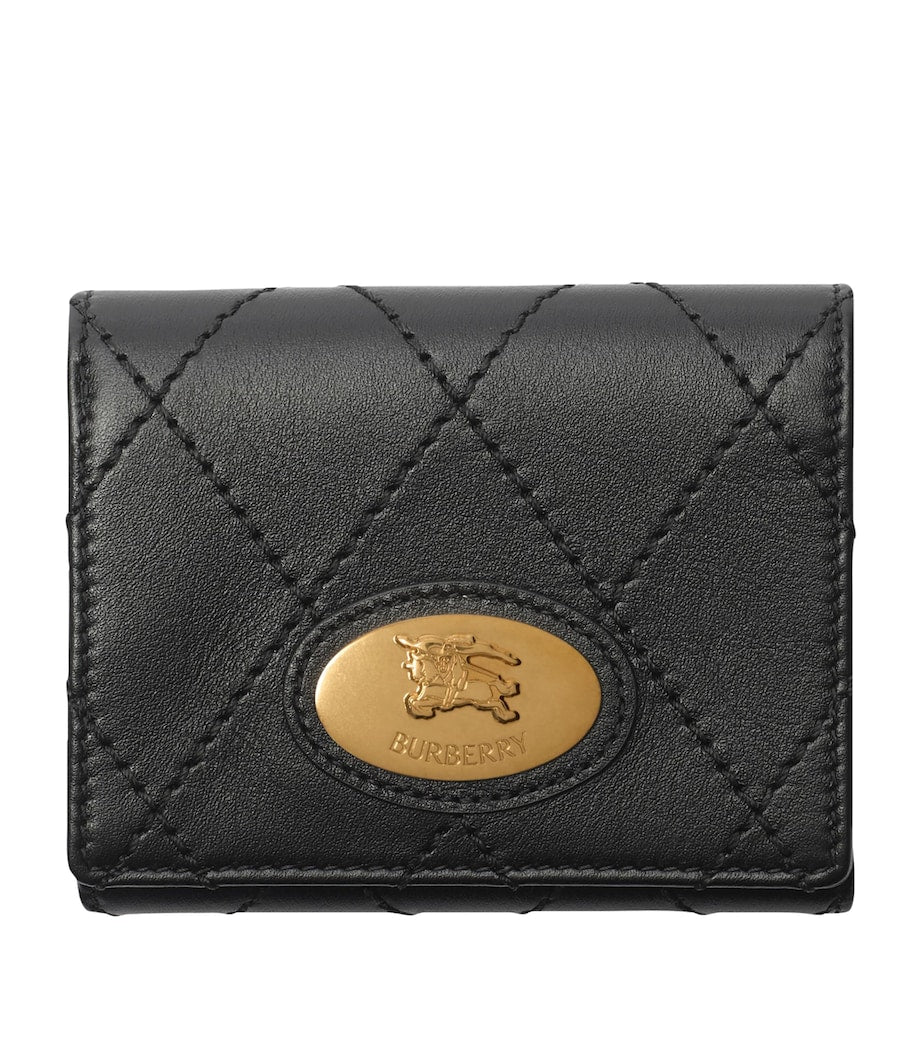 Leather Quilted Wallet BLACK