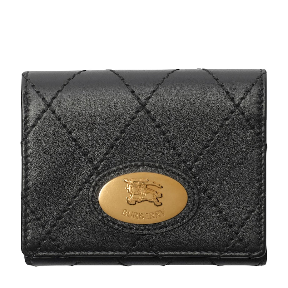 Leather Quilted Wallet BLACK