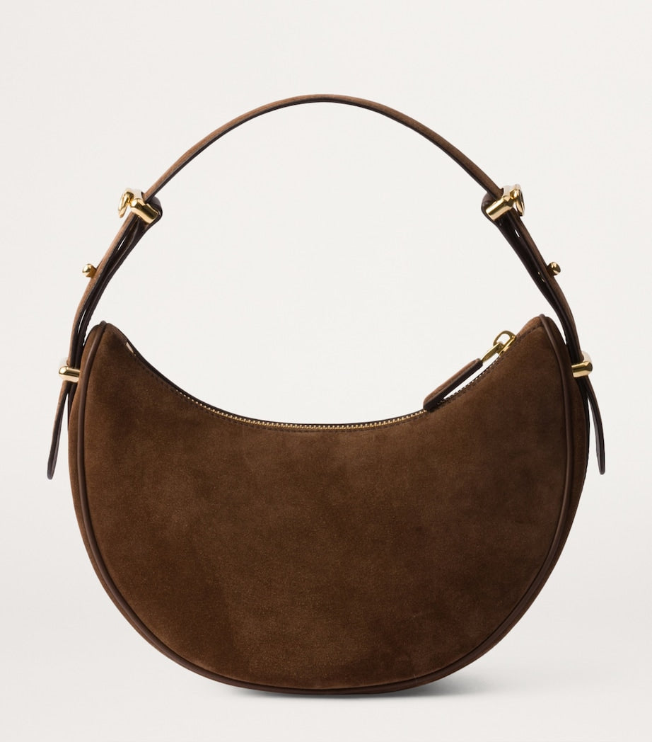 Prada Brown Suede Arqué Shoulder Bag