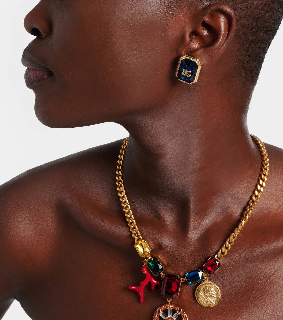 Dolce&Gabbana - DG embellished clip-on earrings