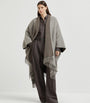 Brown Cashmere Sparkling Poncho