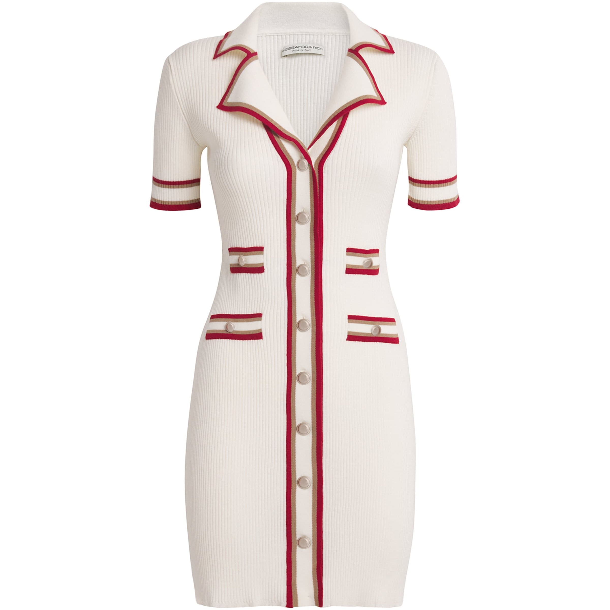 White Virgin Wool Mini Shirt Dress