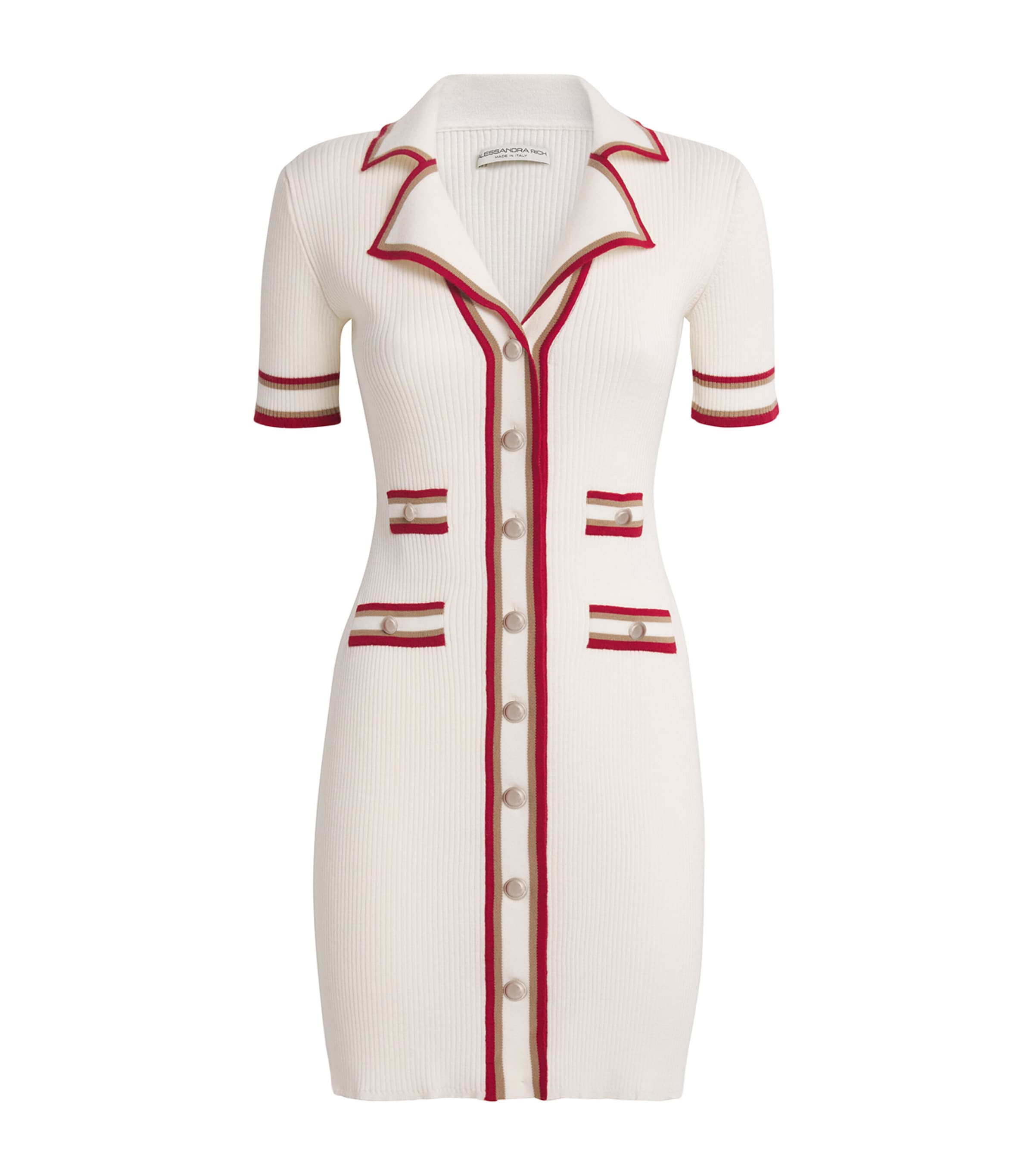 White Virgin Wool Mini Shirt Dress