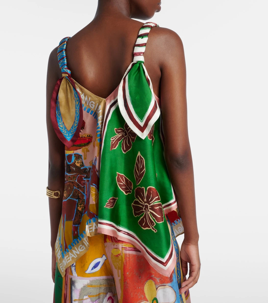Alémais - x MLAK printed silk twill top