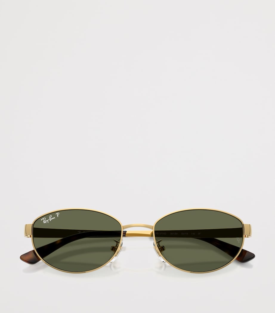 Ray-Ban Gold RB3774D Metal Oval Sunglasses