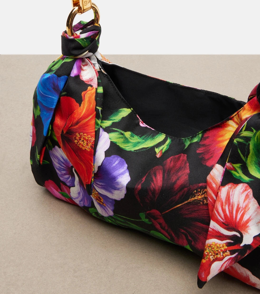 Dolce&Gabbana - Small floral satin shoulder bag