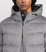 Grey Cashmere-Blend Down Jacket