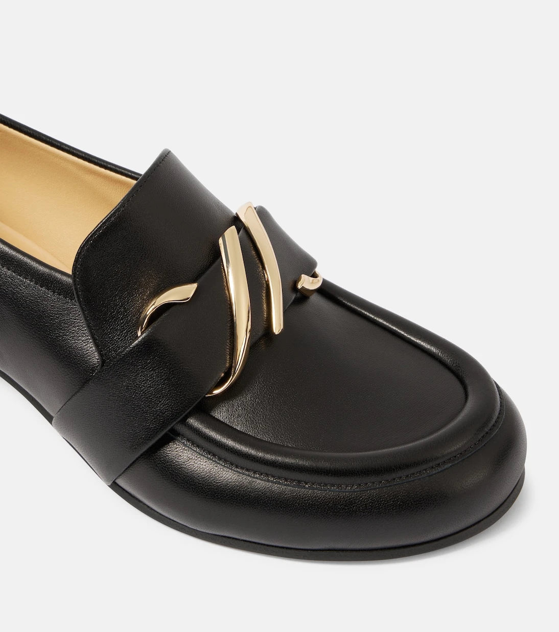 Proenza Schouler - Monogram deri loafer topuklu ayakkabılar