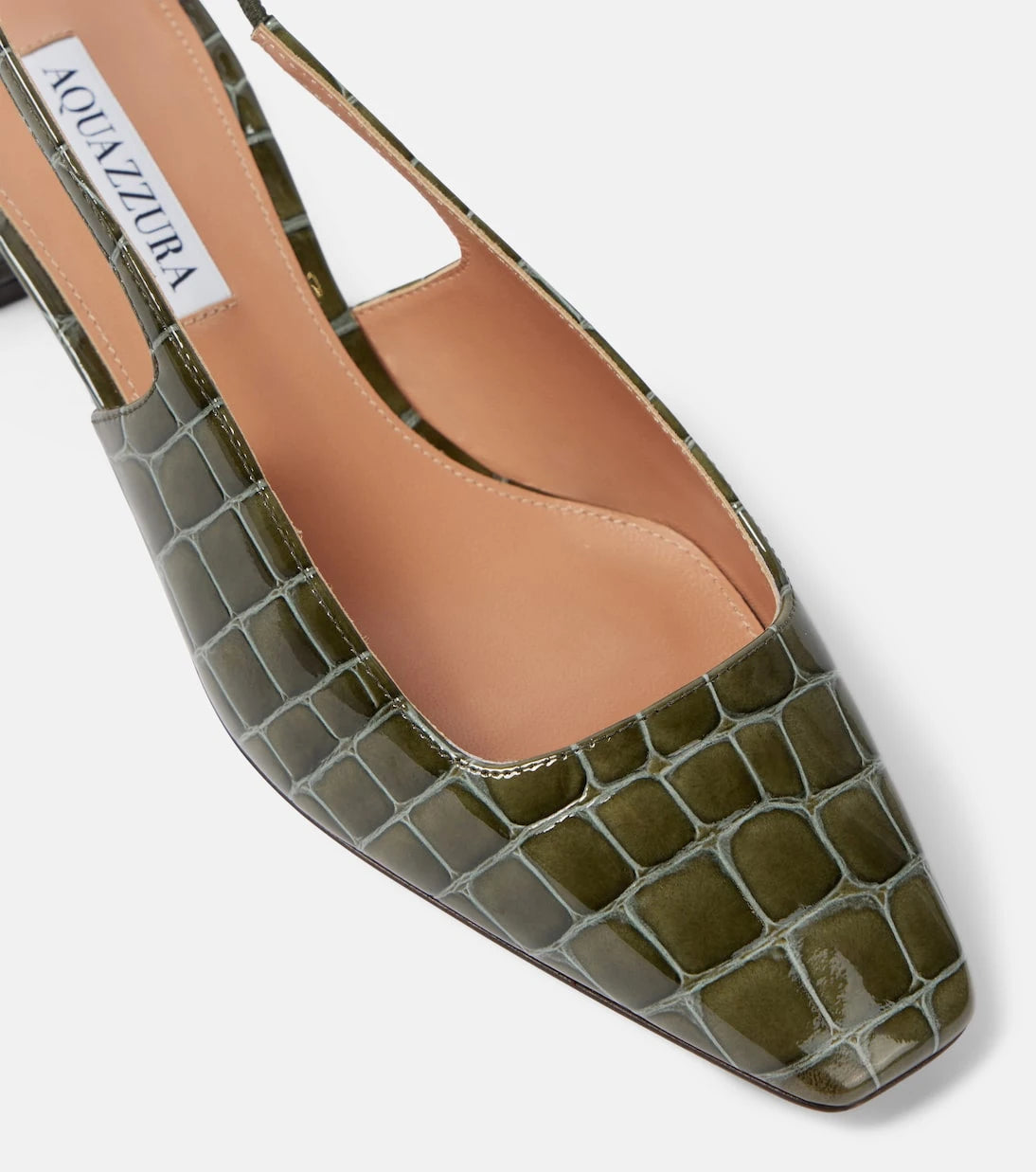 Aquazzura - Ginza 35 croc-effect leather slingback pumps