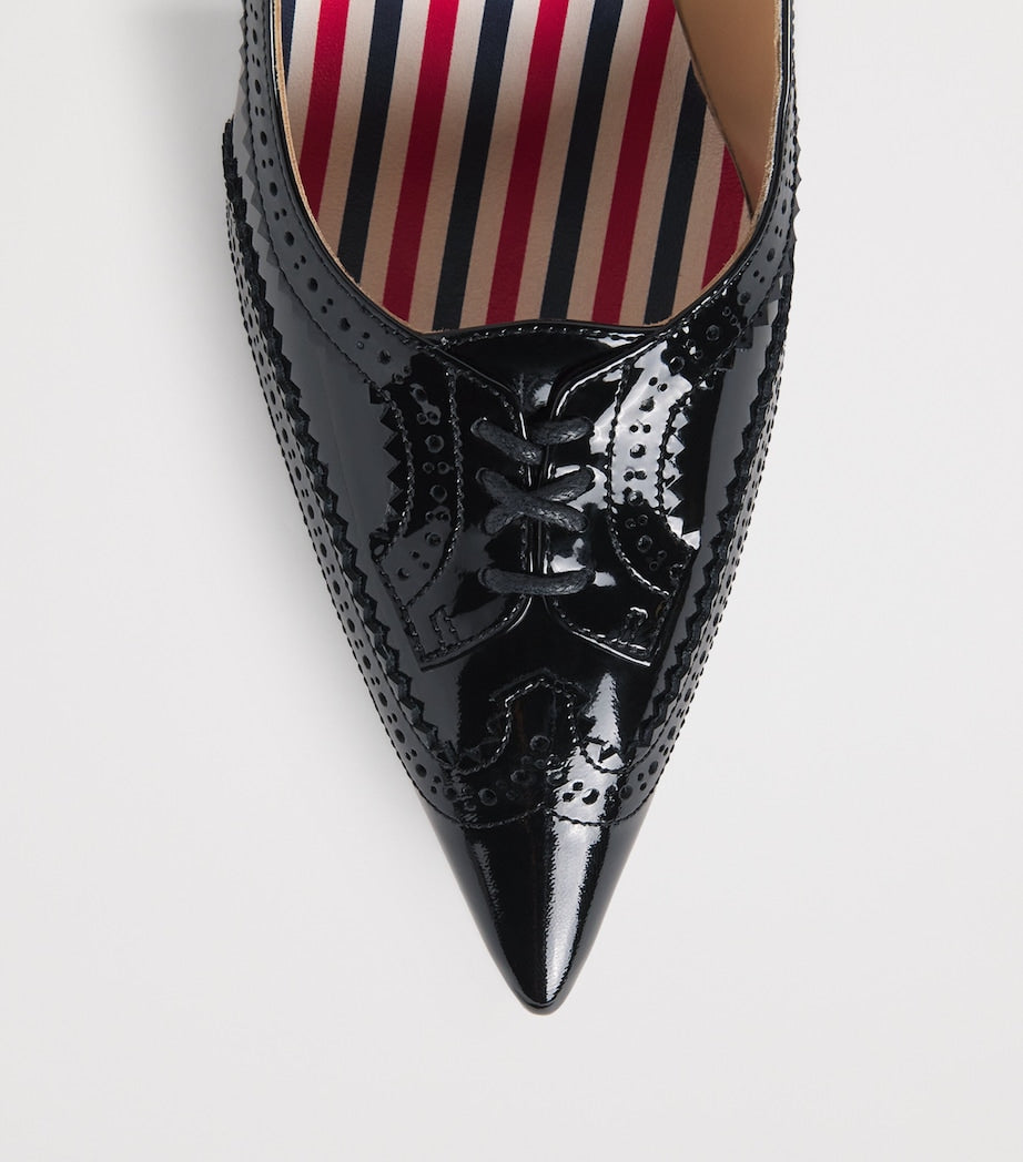 Patent Leather Wingtip Pumps 90