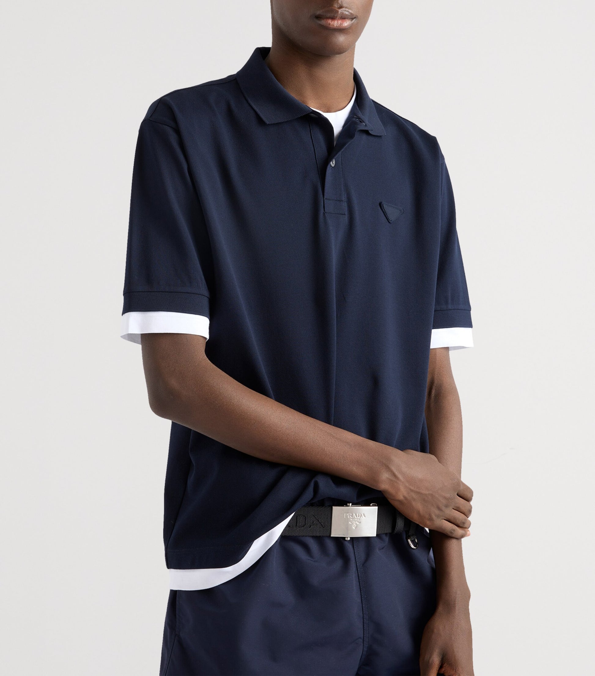 Prada Double-Layer Logo Polo Shirt