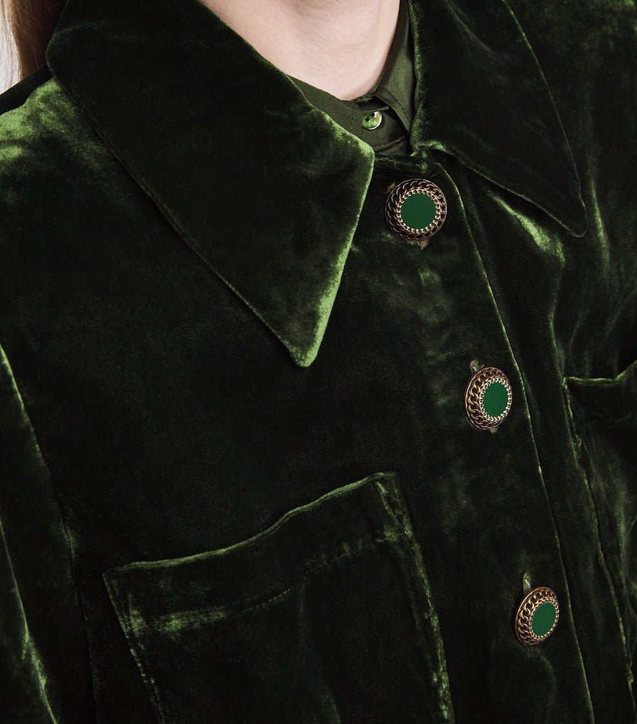 L'Agence Green Velvet Jia Jacket