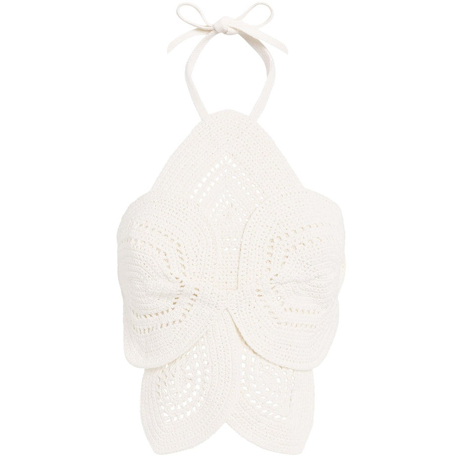 Crochet Emelia Crop Top OFF WHITE