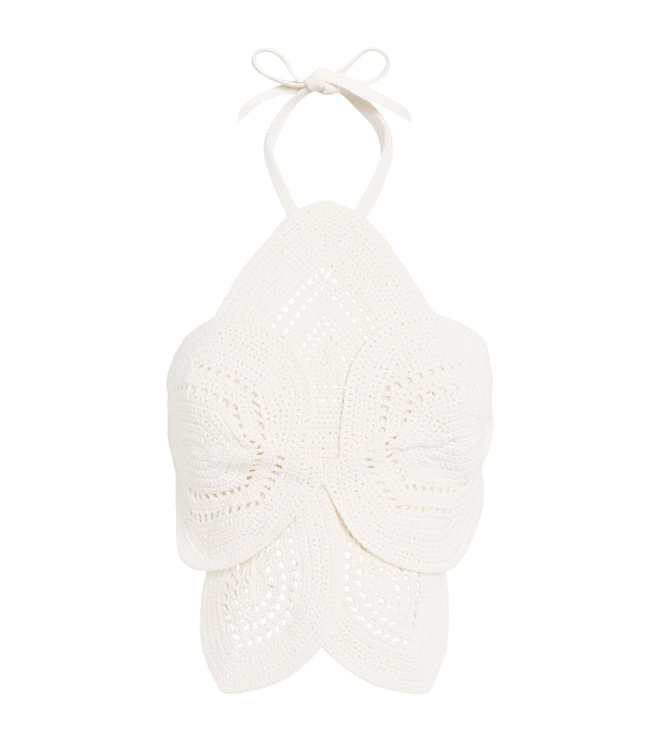 Crochet Emelia Crop Top OFF WHITE