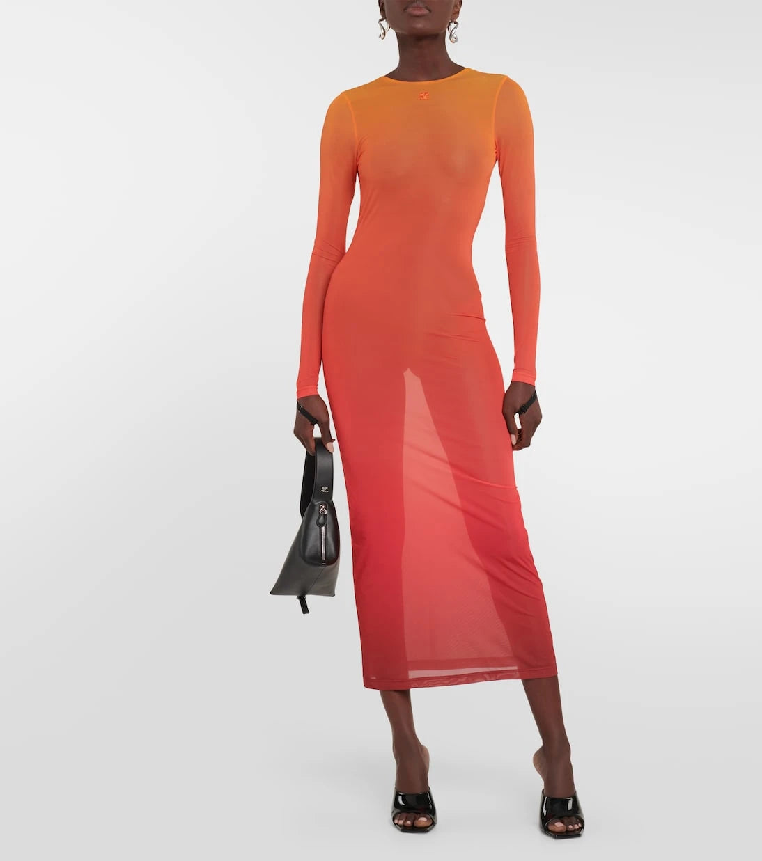 Courrèges - Gradient semi-sheer midi dress