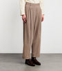 Stretch-Drill Wide-Leg Trousers