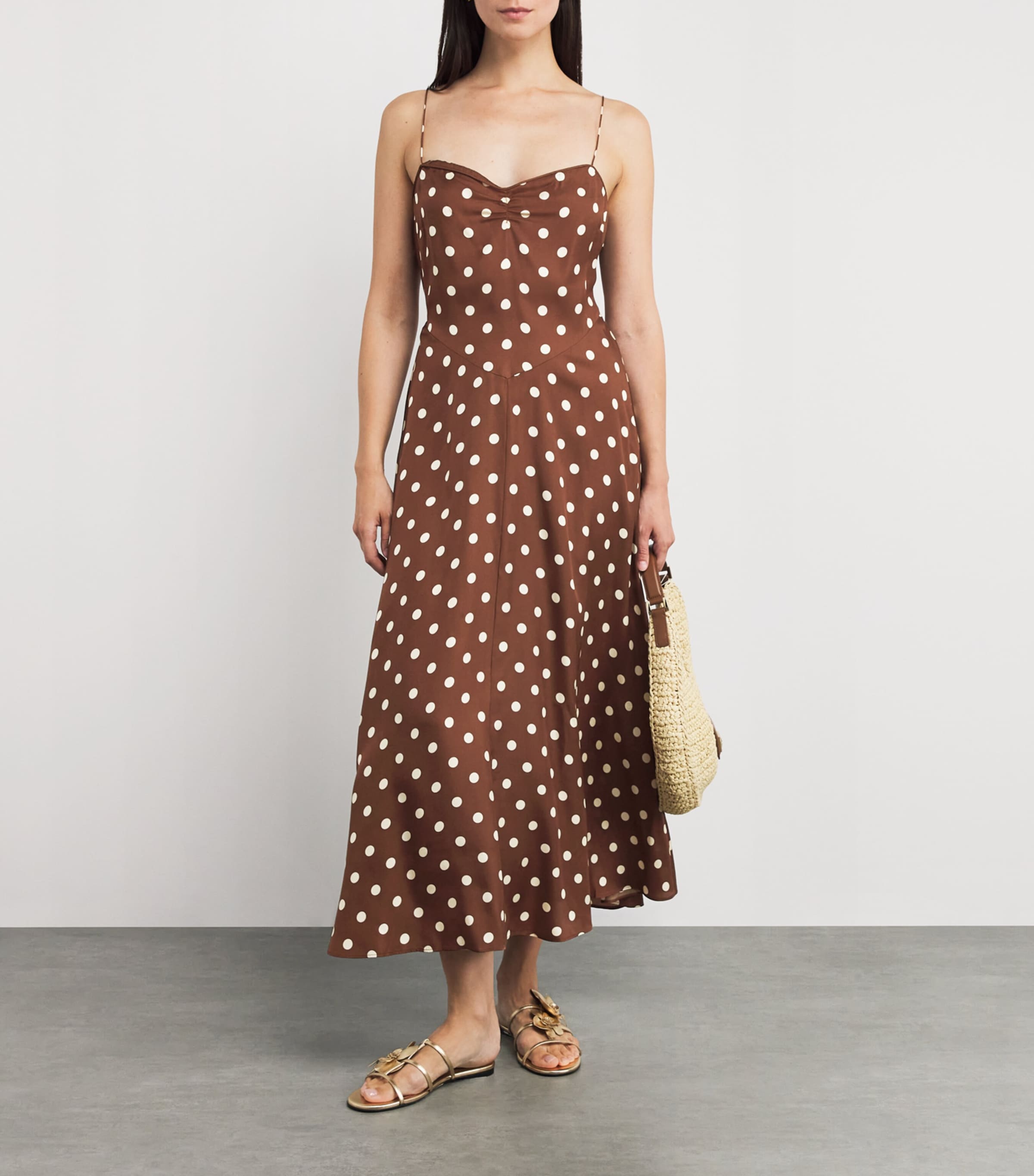 DÔEN Multi Silk-Blend Satin Lorraine Midi Dress