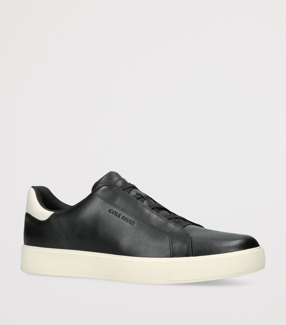 Leather GrandPrø Luxe Slip-On Sneakers BLK/WHITE