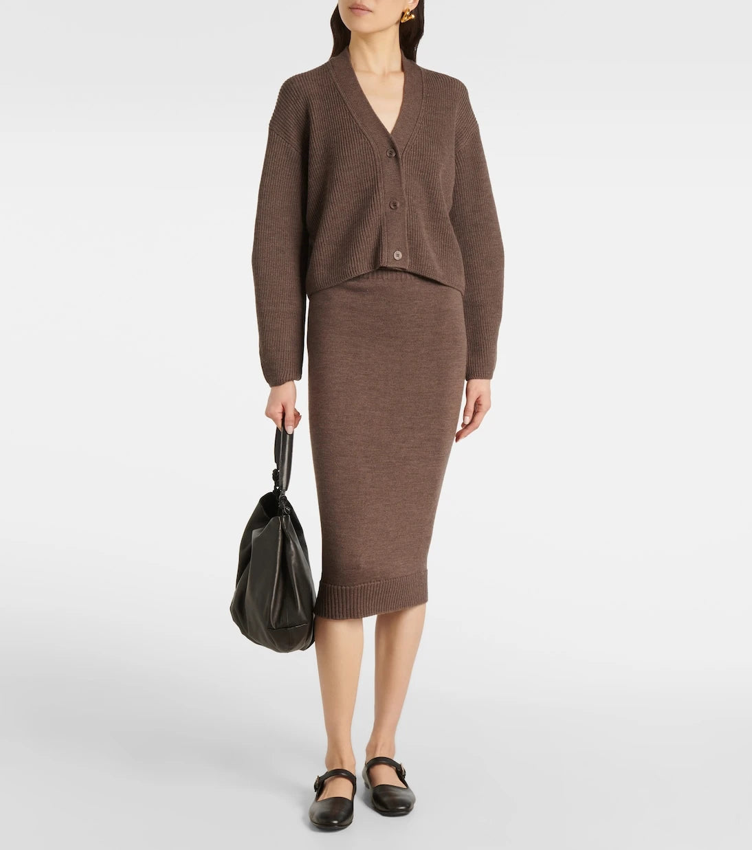 Max Mara - Melk virgin wool midi skirt