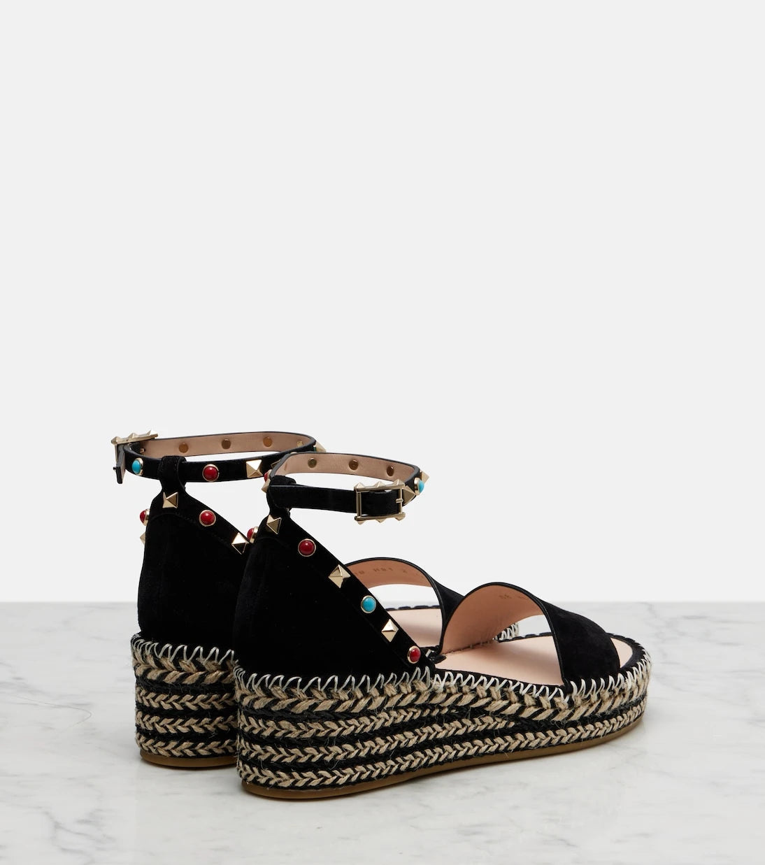 Valentino Garavani - Rockstud suede espadrille sandals