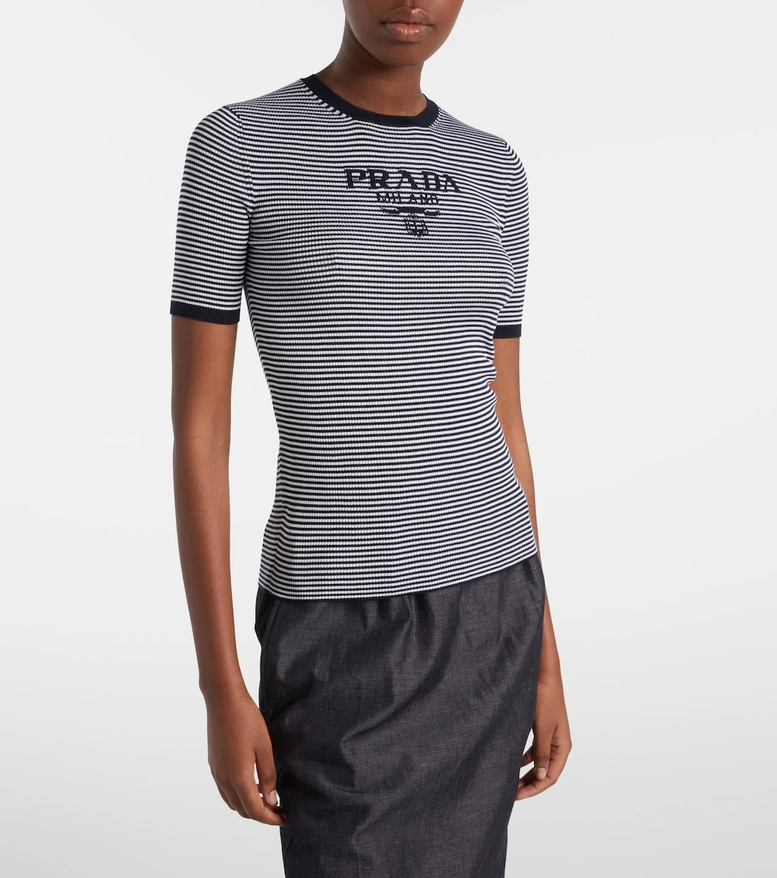 Prada - Logo striped silk sweater