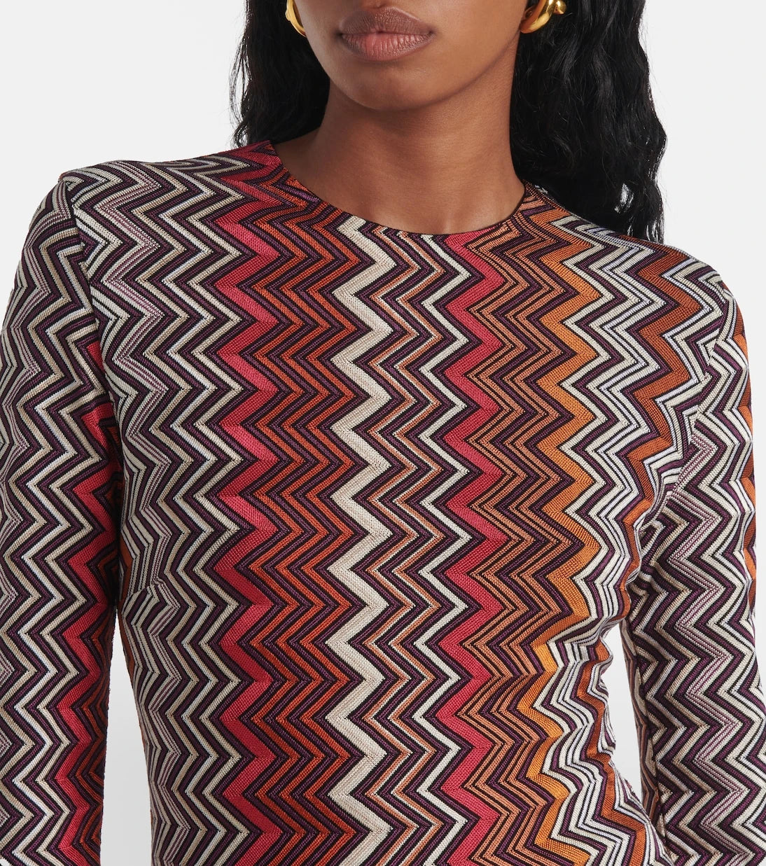 ميسوني - فستان ميدي بتصميم Zig Zag