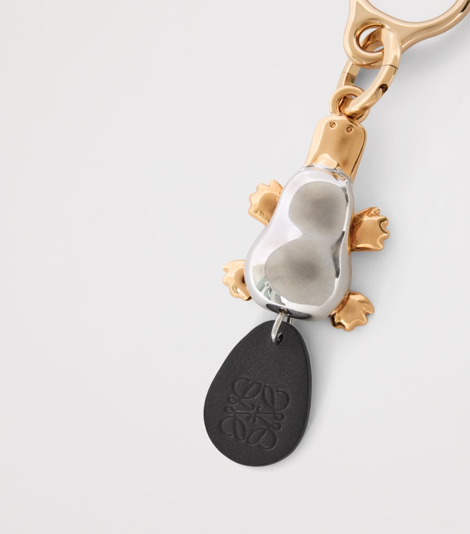 LOEWE Silver Leather-Brass Platypus Keyring