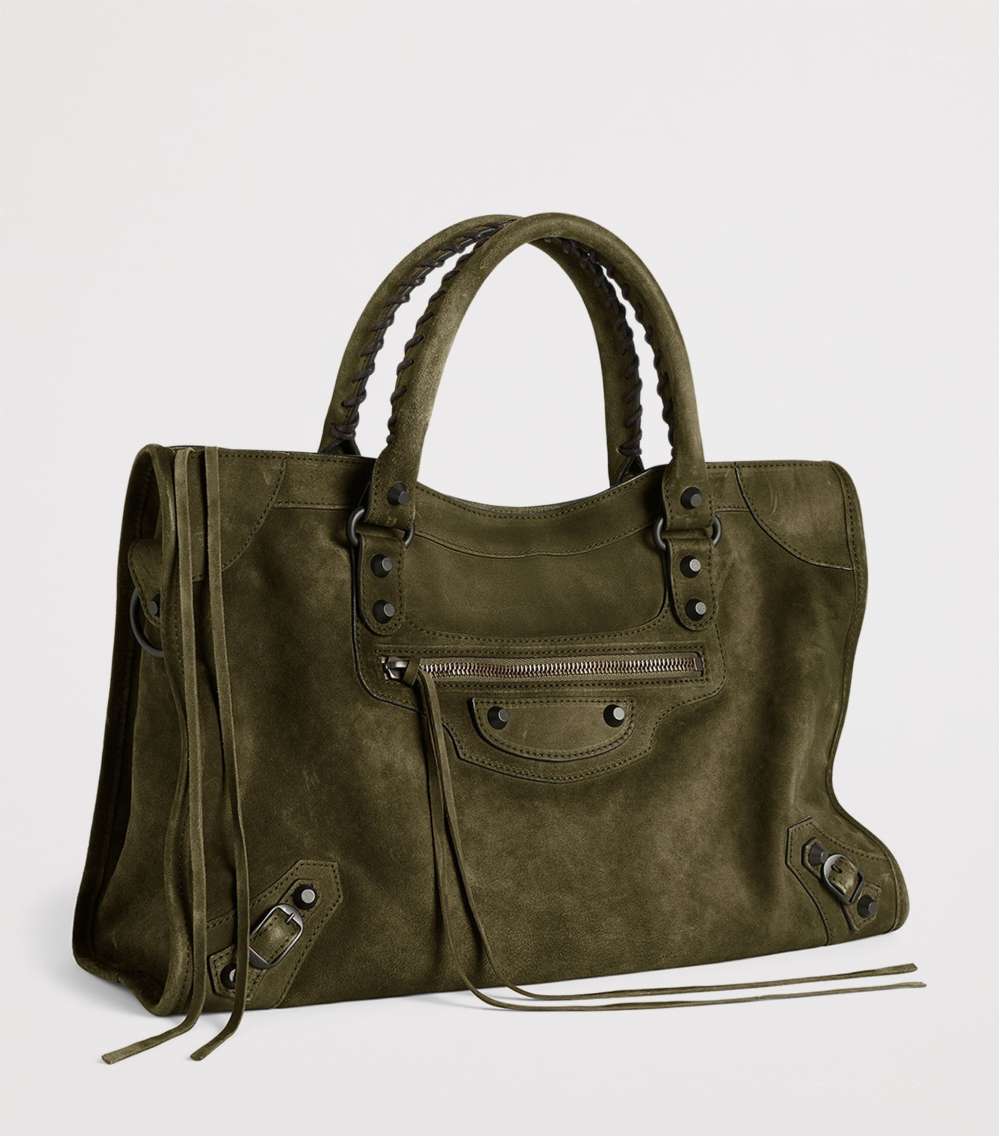 Balenciaga Small Suede Le City Top-Handle Bag