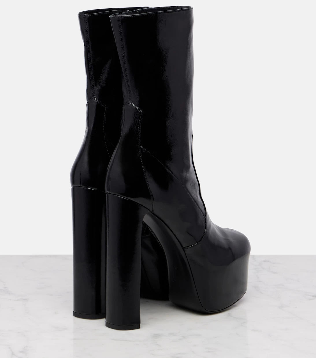 Saint Laurent - Billy 95 leather platform mid-calf boots