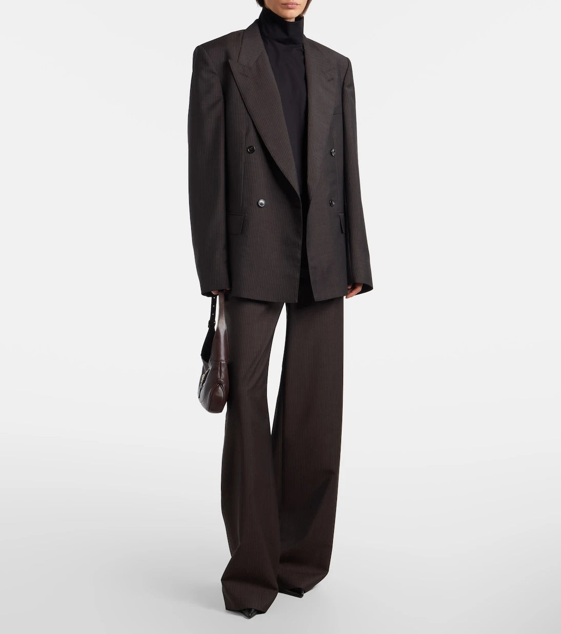 Gucci - Pinstripe wool and mohair wide-leg pants